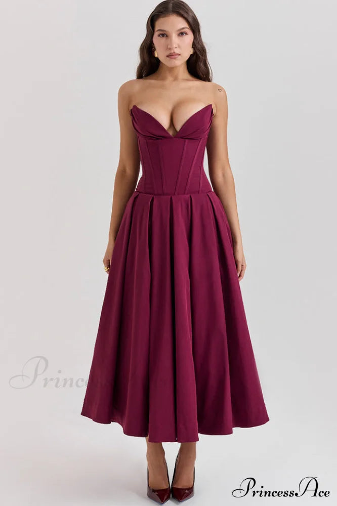 Lady Black Strapless Midi Dress | Dress In Beauty