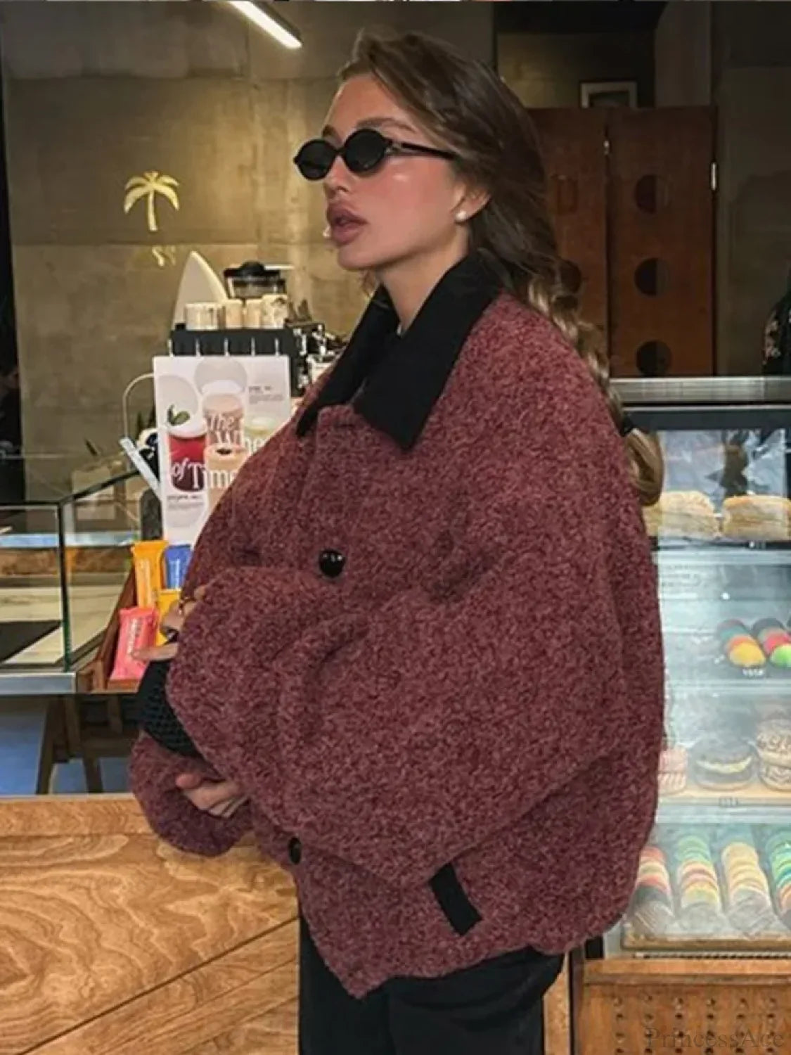 Lantern Sleeve Wool Blends Coat