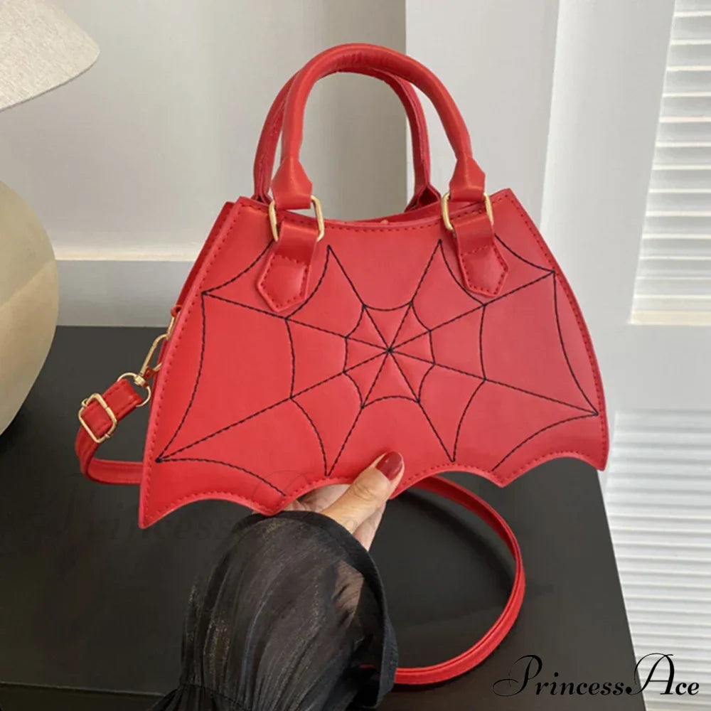 Large Capacity Coffin Shape Phone Shoulder Pu Top Handle Travel Cosmetic Crossbody Bag Red Halloween