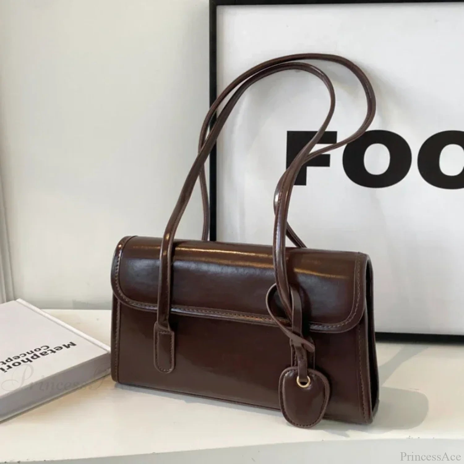 Large Capacity Winter Underarm Shoulder Bag Dark-Brown shoulder-250126