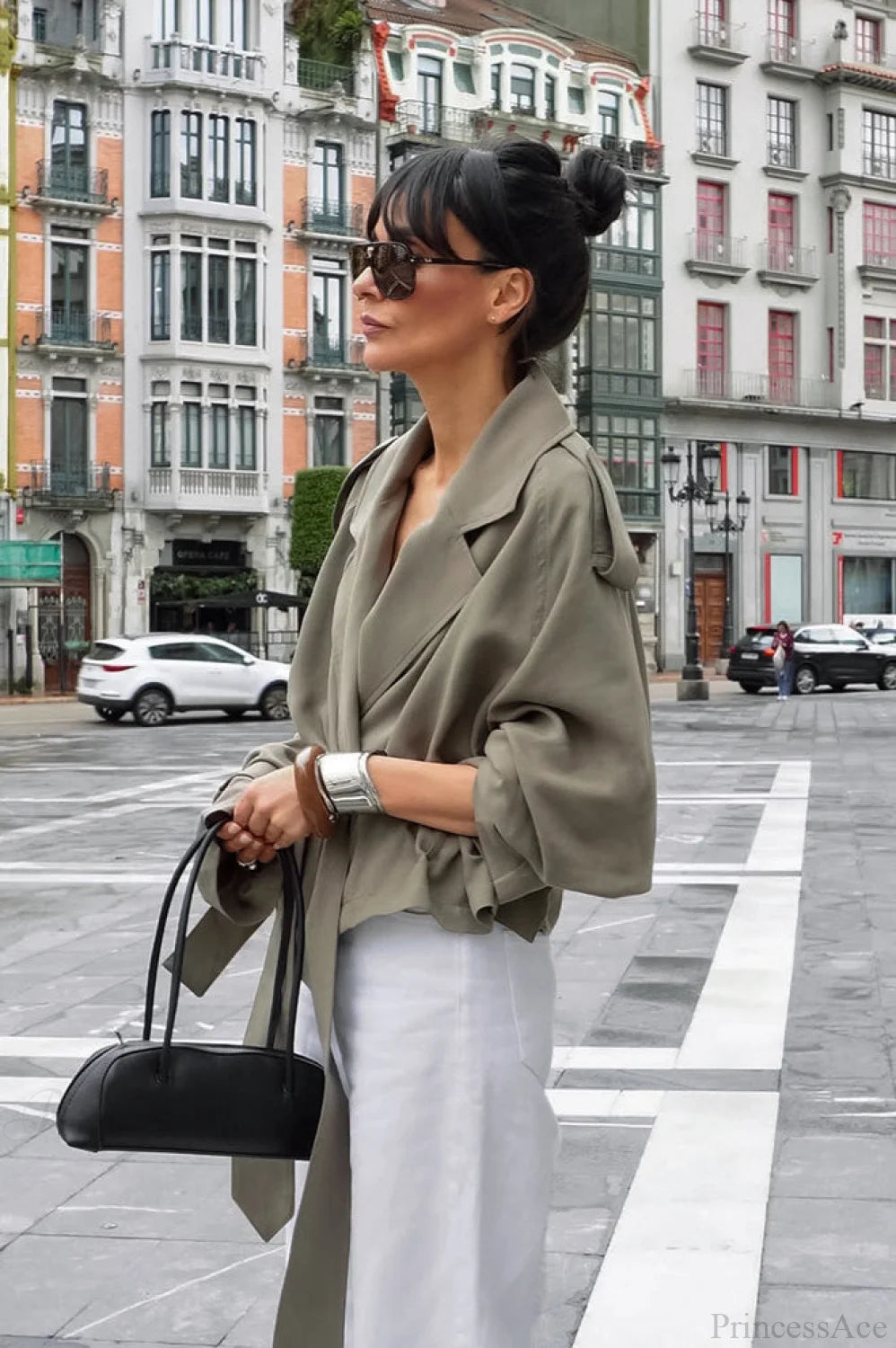 Lazy Casual Chic Wide Collar Tie Waist Trench Coat