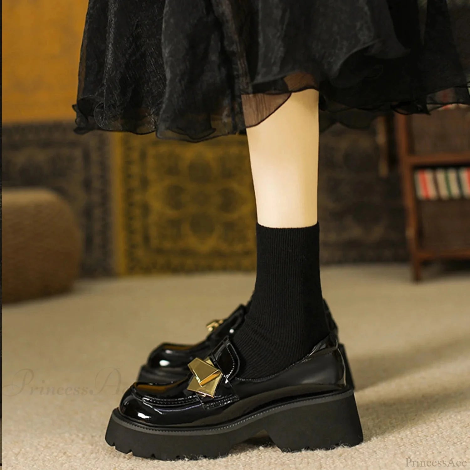 Leather Antique Platform Loafer Sneaker