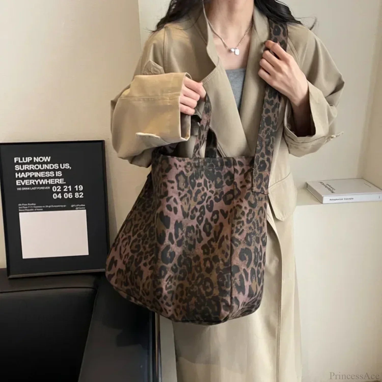 Leopard Design Korean Fashion Shopper Handbag handbag-250126