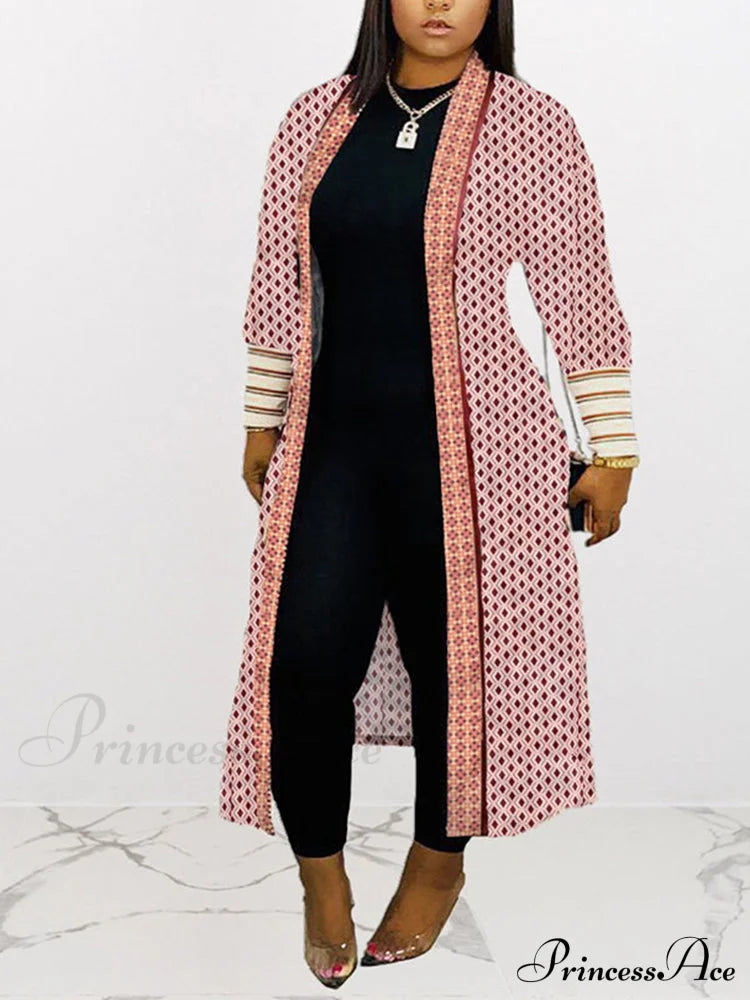 Leopard Print Graceful Bowknot Pleated Dress Cardigan