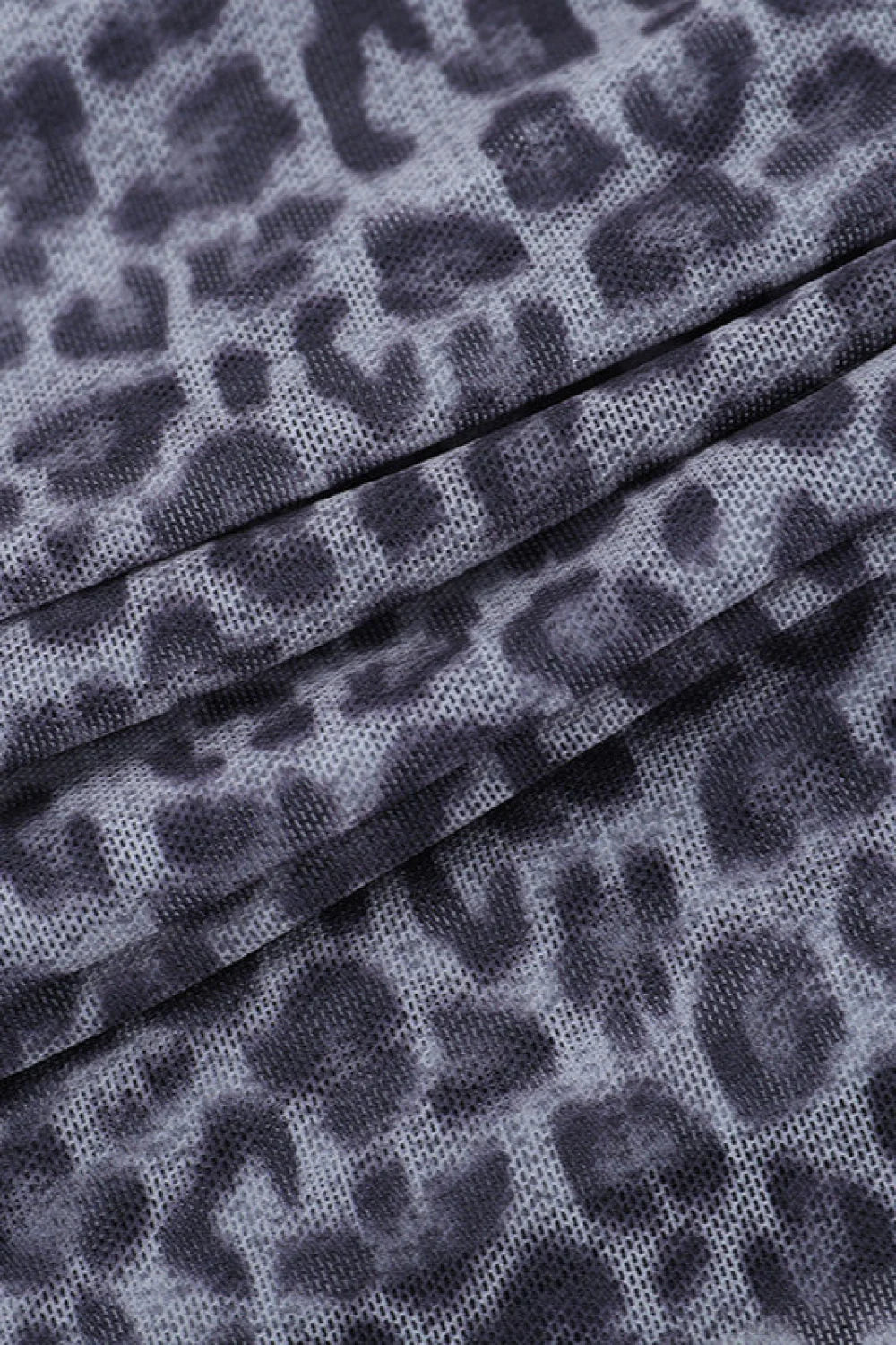 Leopard Print Mock Two-Piece Fitted Long Sleeve Tee