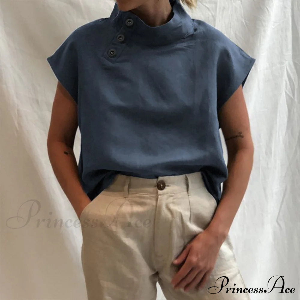 Leosoxs Top S / Navy Tops & Blouses