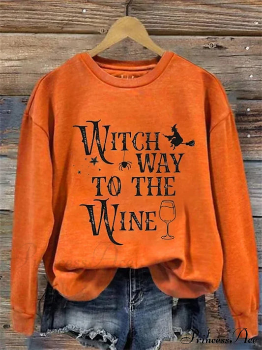 Letter Bright Sweatshirt Beige Long Halloween Neck Arm & Women’s Round Pullover Green Neon Orange