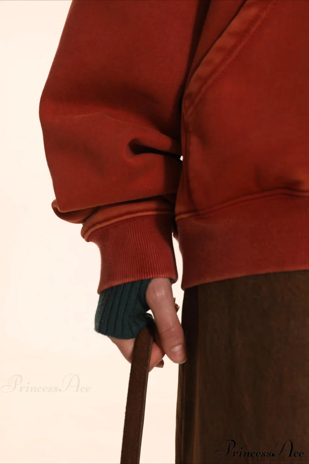 Letter Embroidery Relaxed Thickened Hoodie