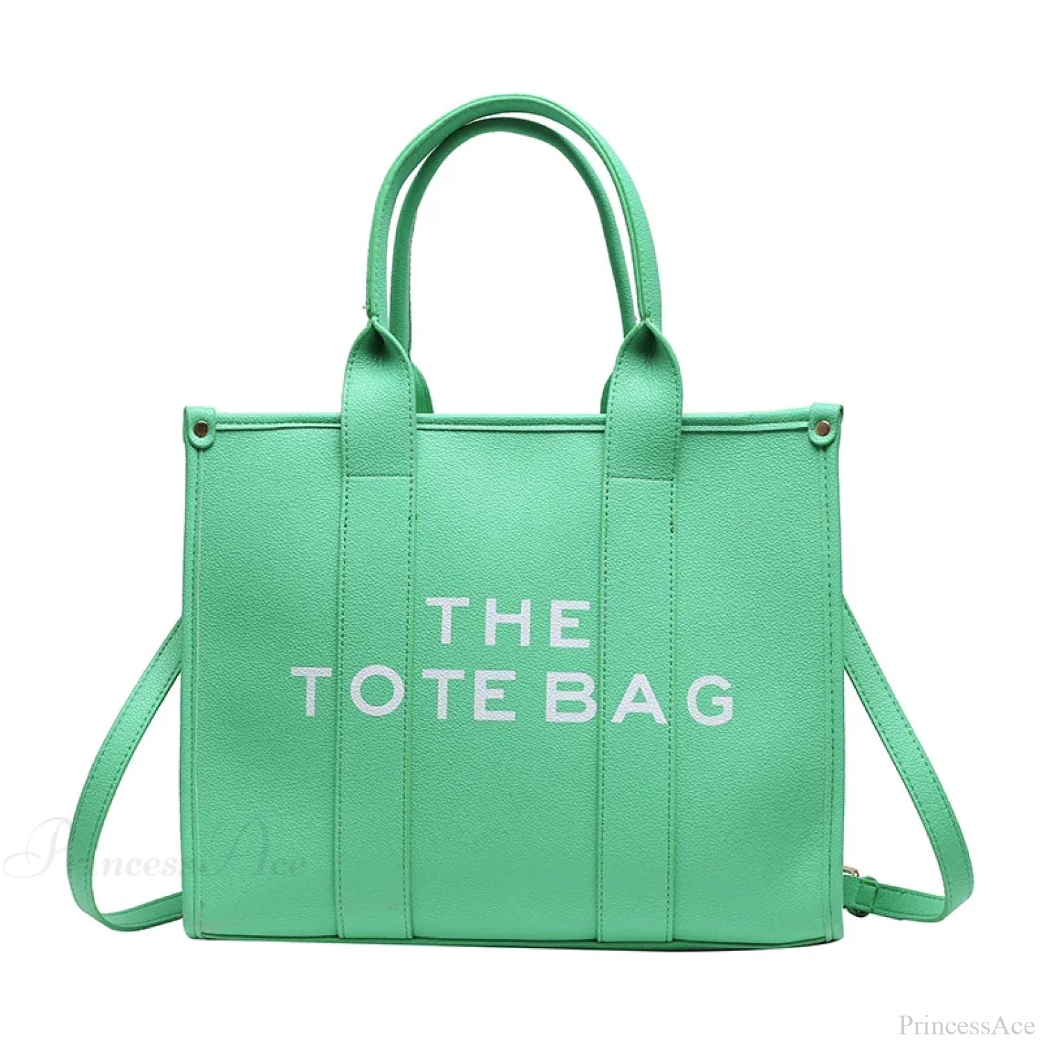 Letter Soft PU Leather Tote Shoulder Handbag Green / 35cm X 15cm X 28cm handbag-250126