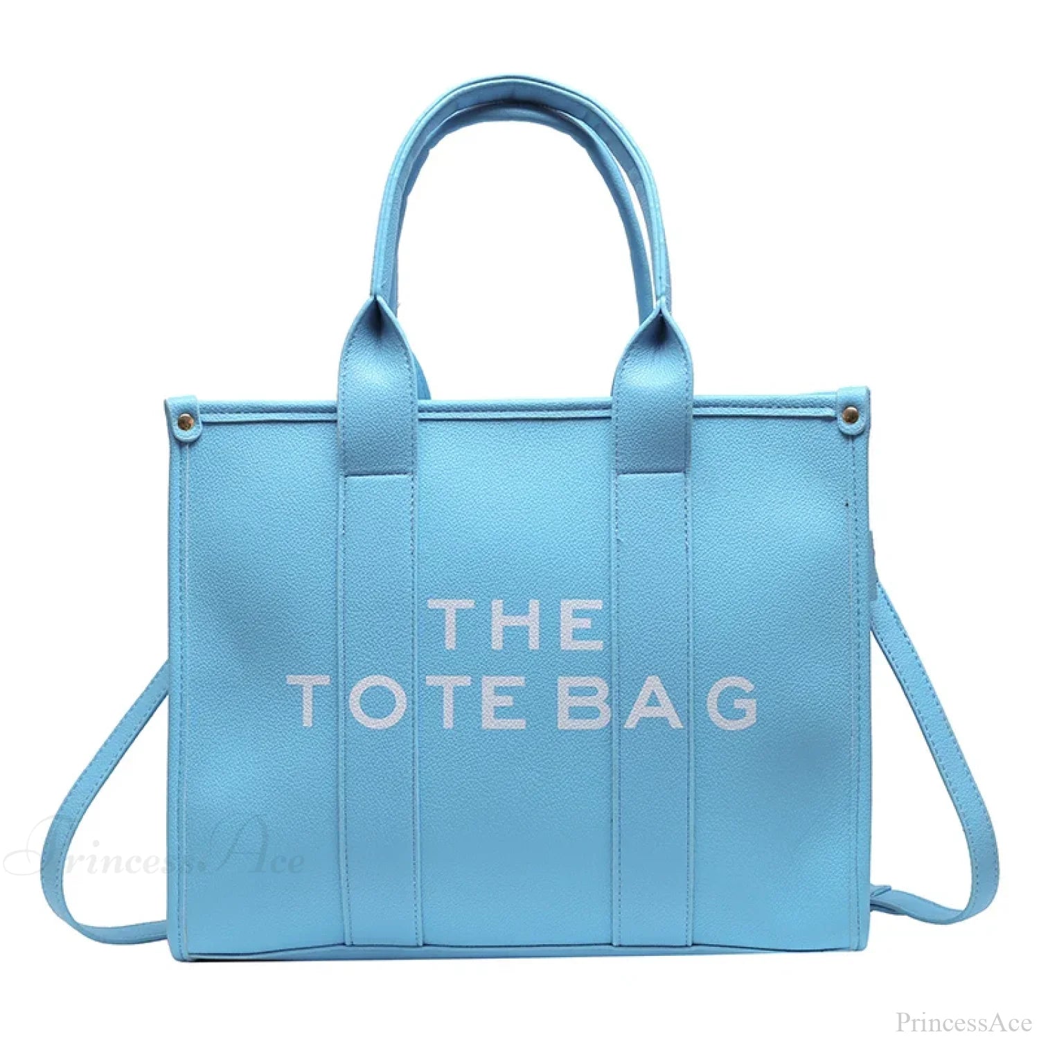 Letter Soft PU Leather Tote Shoulder Handbag SKY BLUE / 35cm X 15cm X 28cm handbag-250126