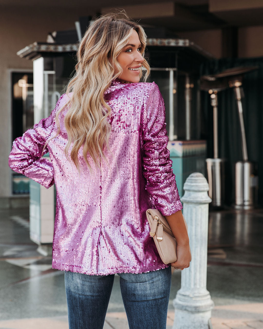 Sequin Blazer - Pink