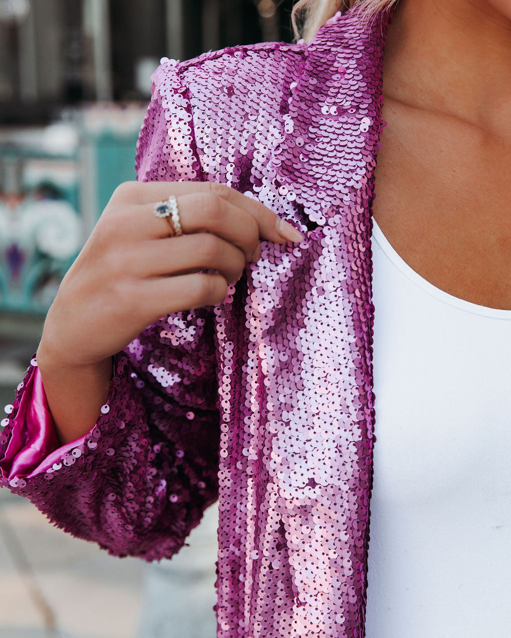 Sequin Blazer - Pink