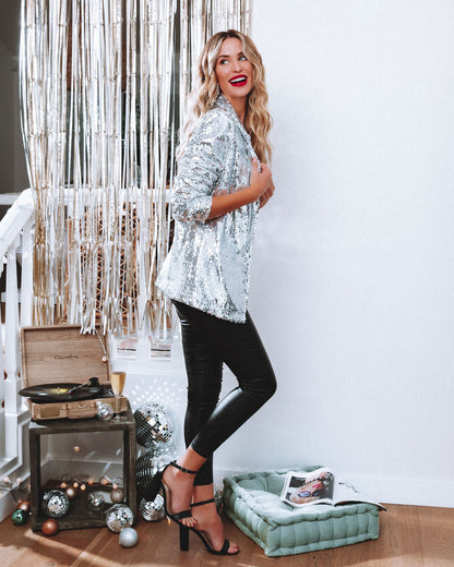 Sequin Blazer - Silver