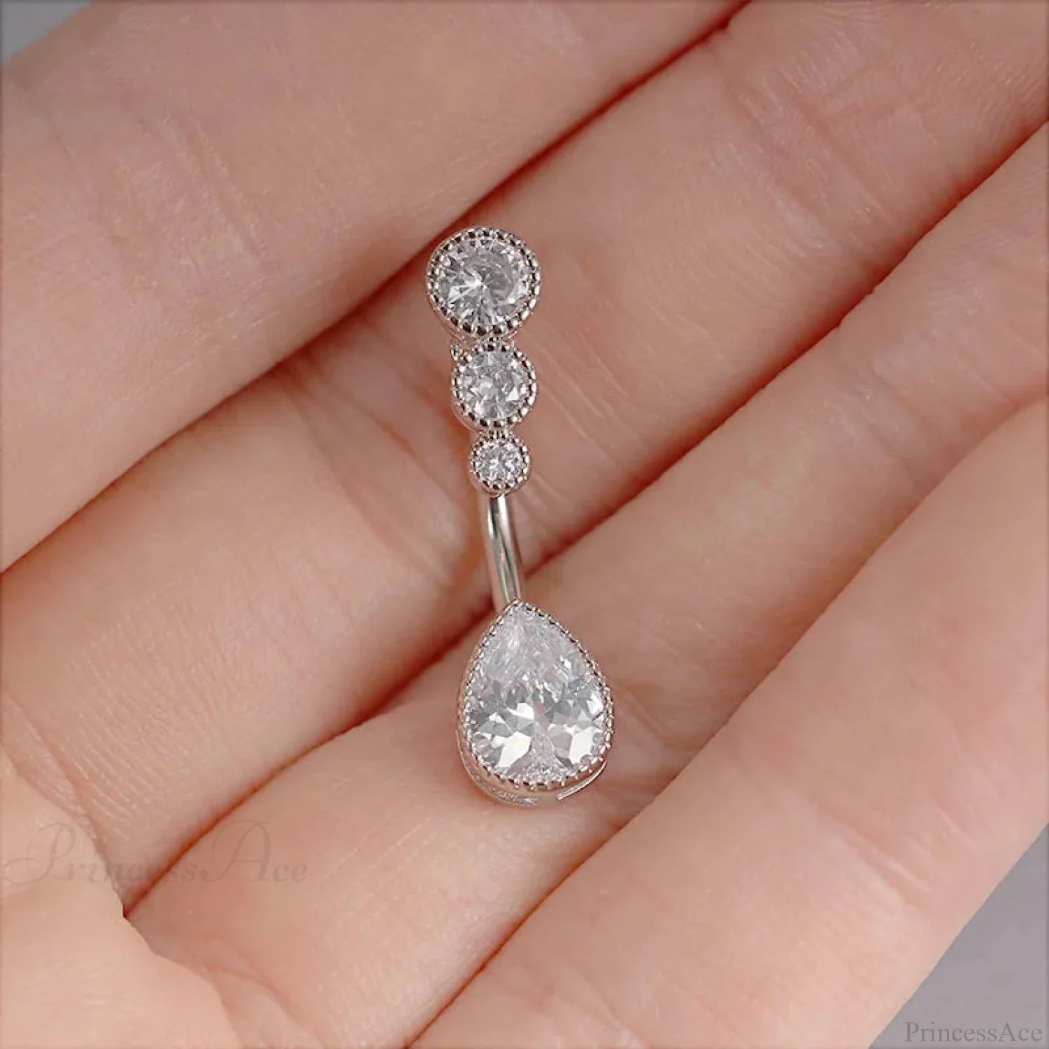 Liquid Zircon Gothic 14G Belly Ring