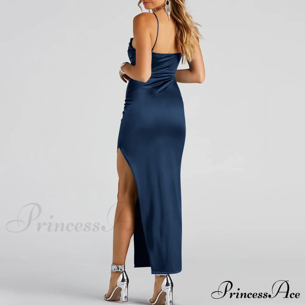 Lola High Slit Charming Satin Dress 2 S.o. Long Dresses