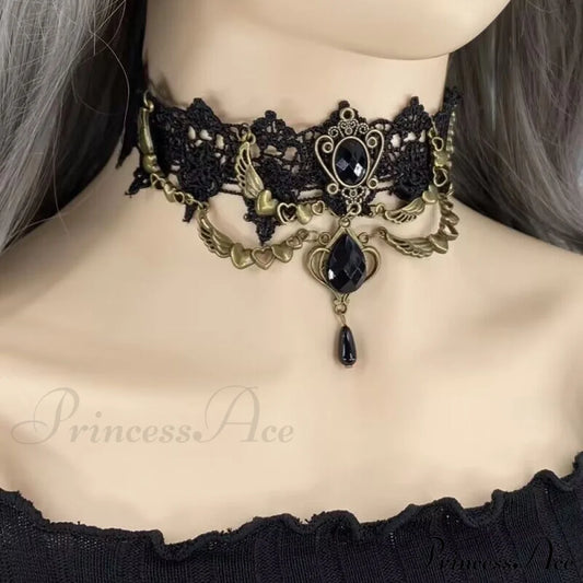 Lolita Gothic Lace Retro Cos Dark Neck Decoration Necklace Halloween