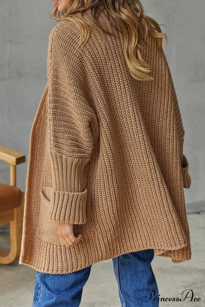 Long Open Front Cardigan Camel / L Cardigans