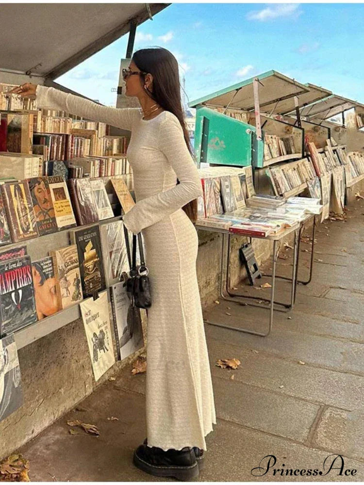 Long Sleeve Commute Robe Maxi Dress