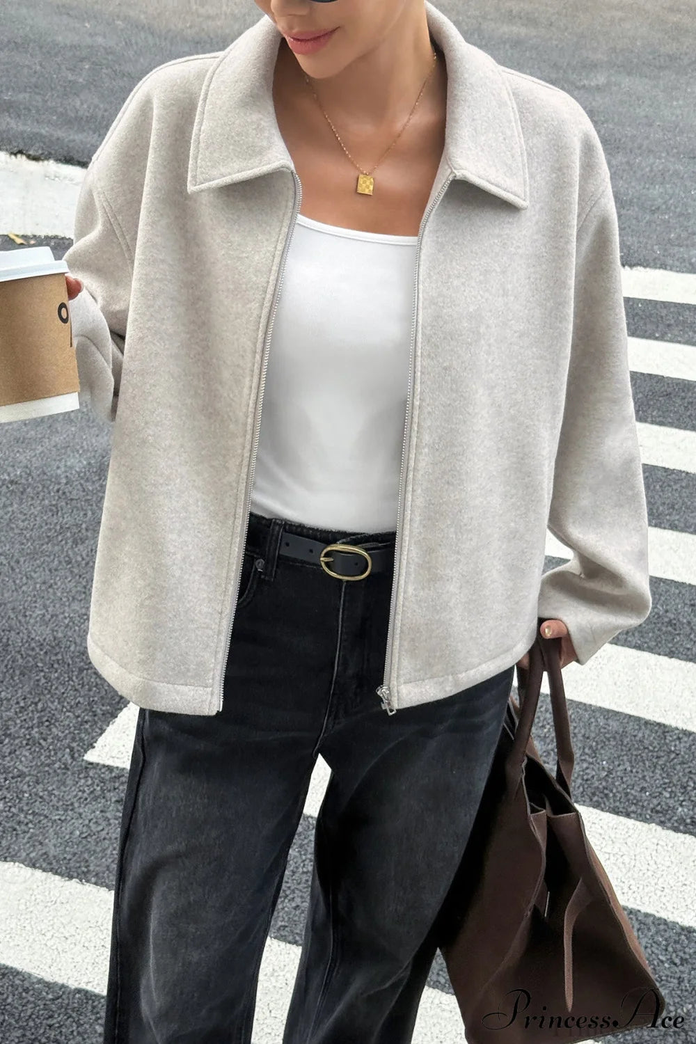 Long Sleeve Elegant Versatile Coat Beige / S