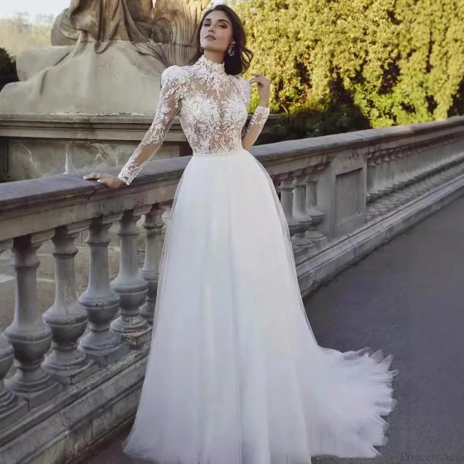 Long Sleeve French Princess Wedding Dress weddingdress-250223