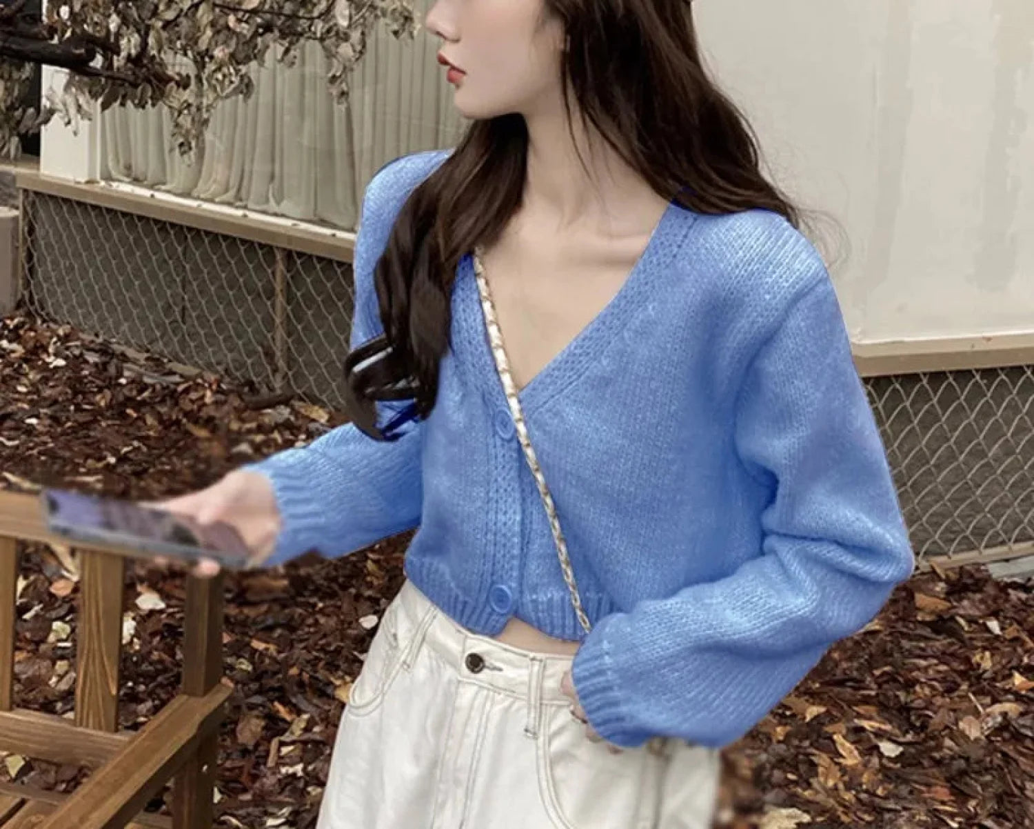 Long Sleeve Thin Short Solid Casual All-Match Cardigan cardiagn-250126