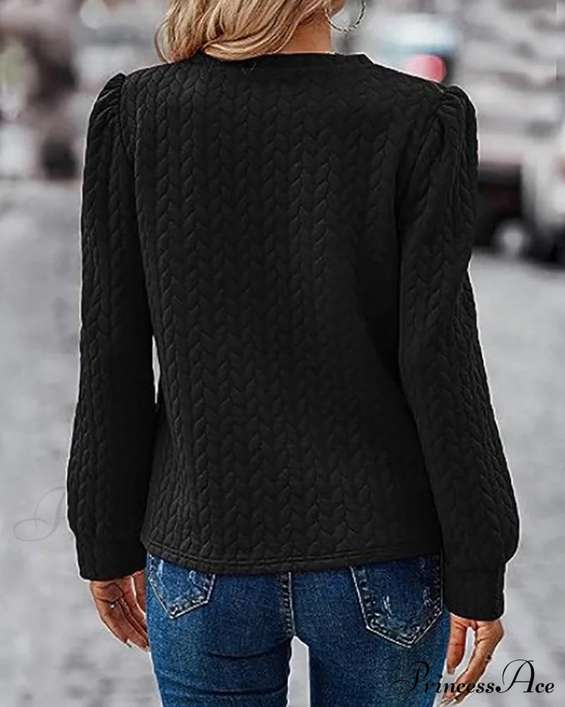 Long-Sleeved Sweatshirt With Round Neck Sweatshirts & Hoodies-L