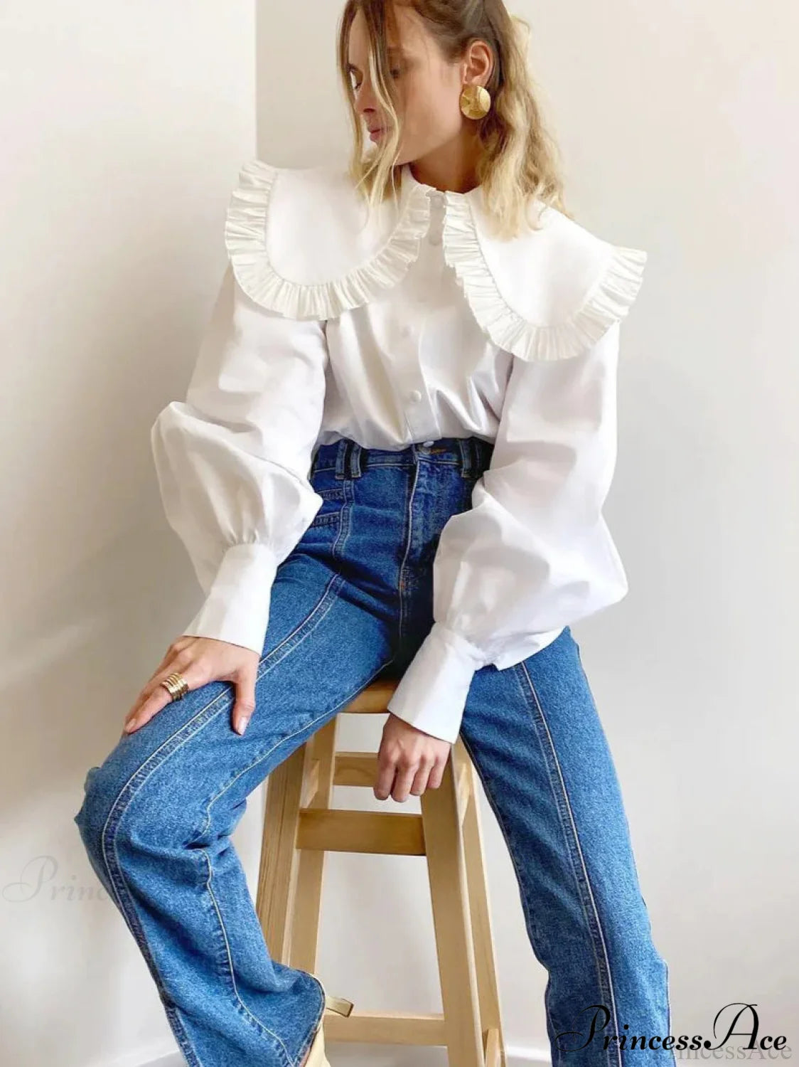 Loose Cotton Babydoll Blouse