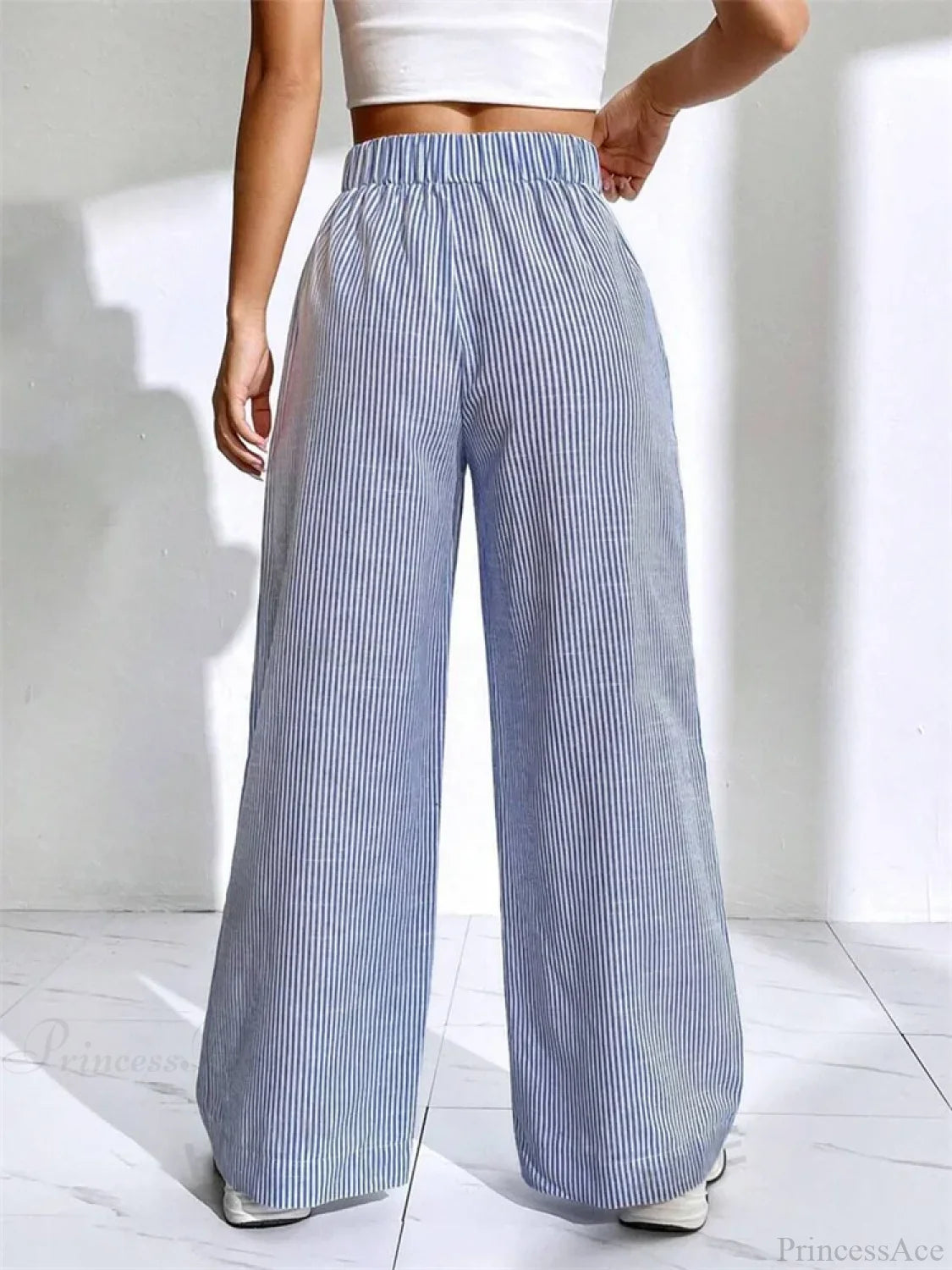 Loose High Waist Striped Lounge Streetwear Pant pant-250223