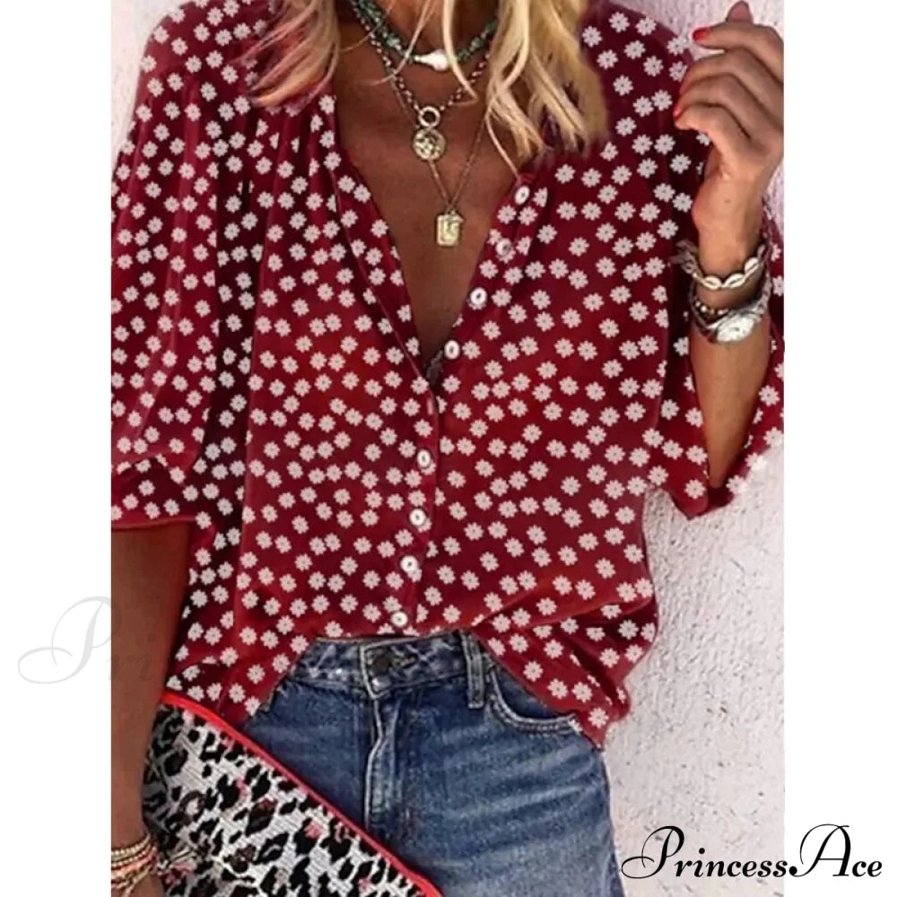 Loose Leopard Print Blouses