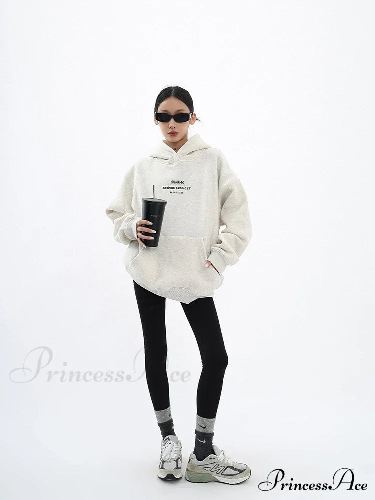 Loose Oversized Long Sleeve Fashion Comfortable Hoodie Sweatshirts & Hoodies-L