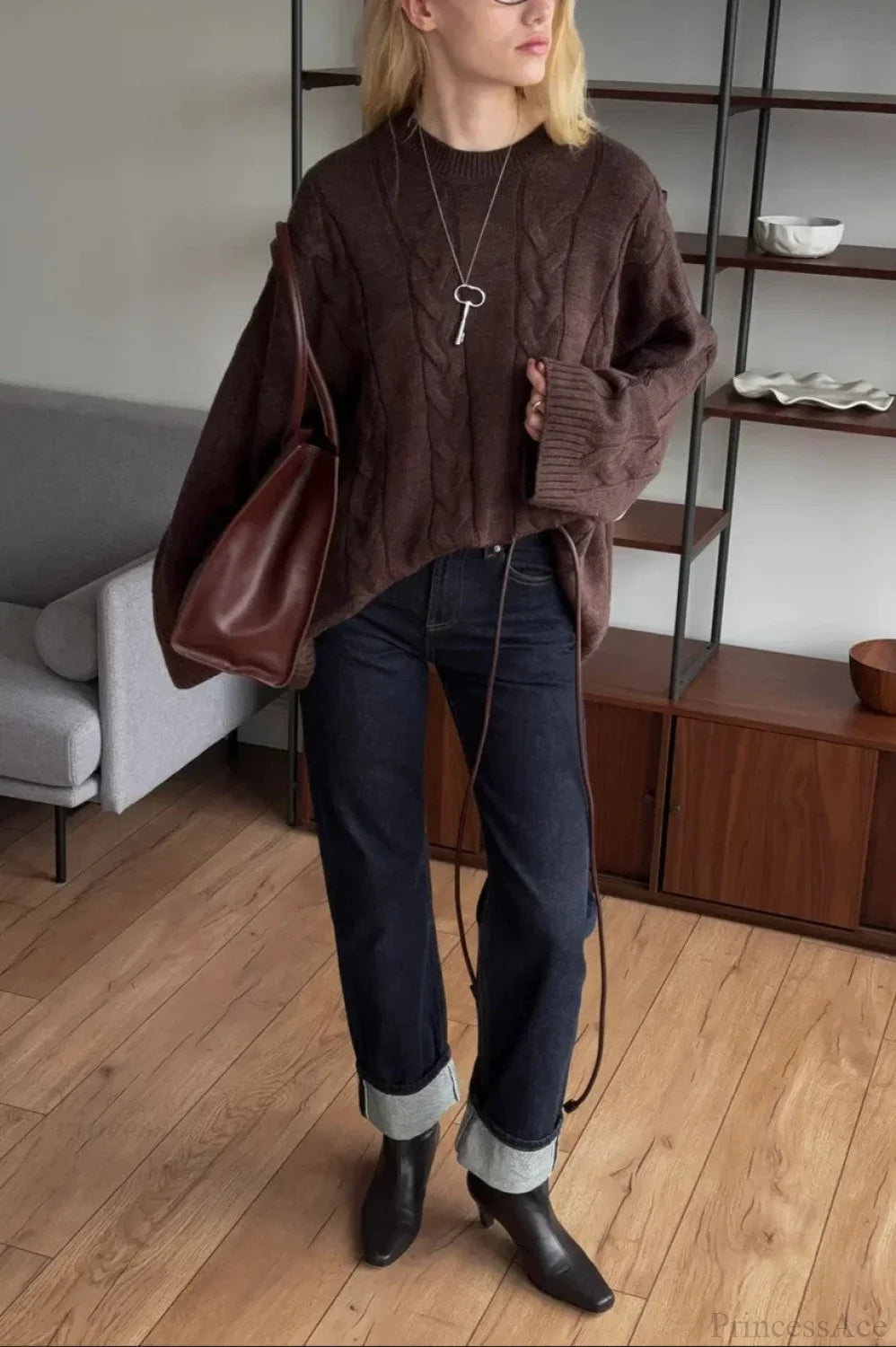 Loose Solid Lazy Casual Crewneck Sweater