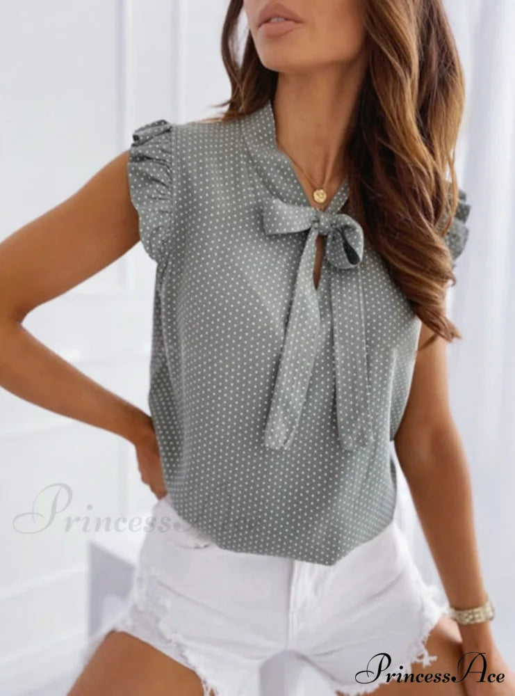 Lorel Blouse Grey / S Tops & Blouses