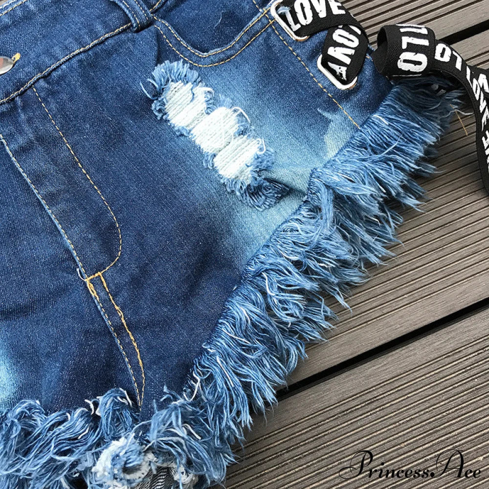 Low Denim Bandage Brief Hole Club Jeans Skinny Dj Blue Women Dance Waist Ripped Mini Shorts White