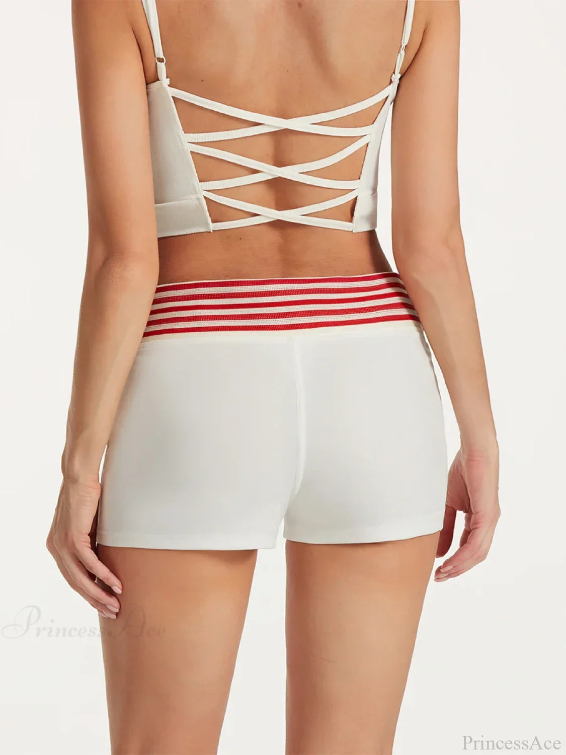Low Rise Striped Drawstring Short short-250223