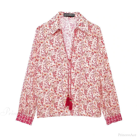 Low Waist A-line Beach Skirt Floral Red Maxi Ruffled Holiday