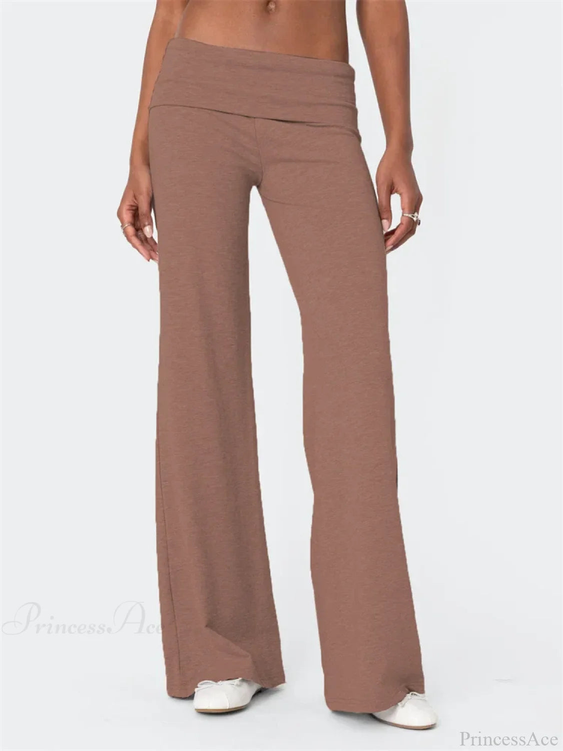 Low Waist Solid Color Loose Casual Street Pant BROWN / S pant-250223
