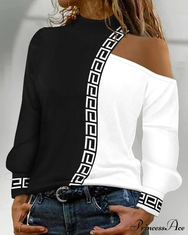 Lucia Blouse Blackwhite / S Tops & Blouses