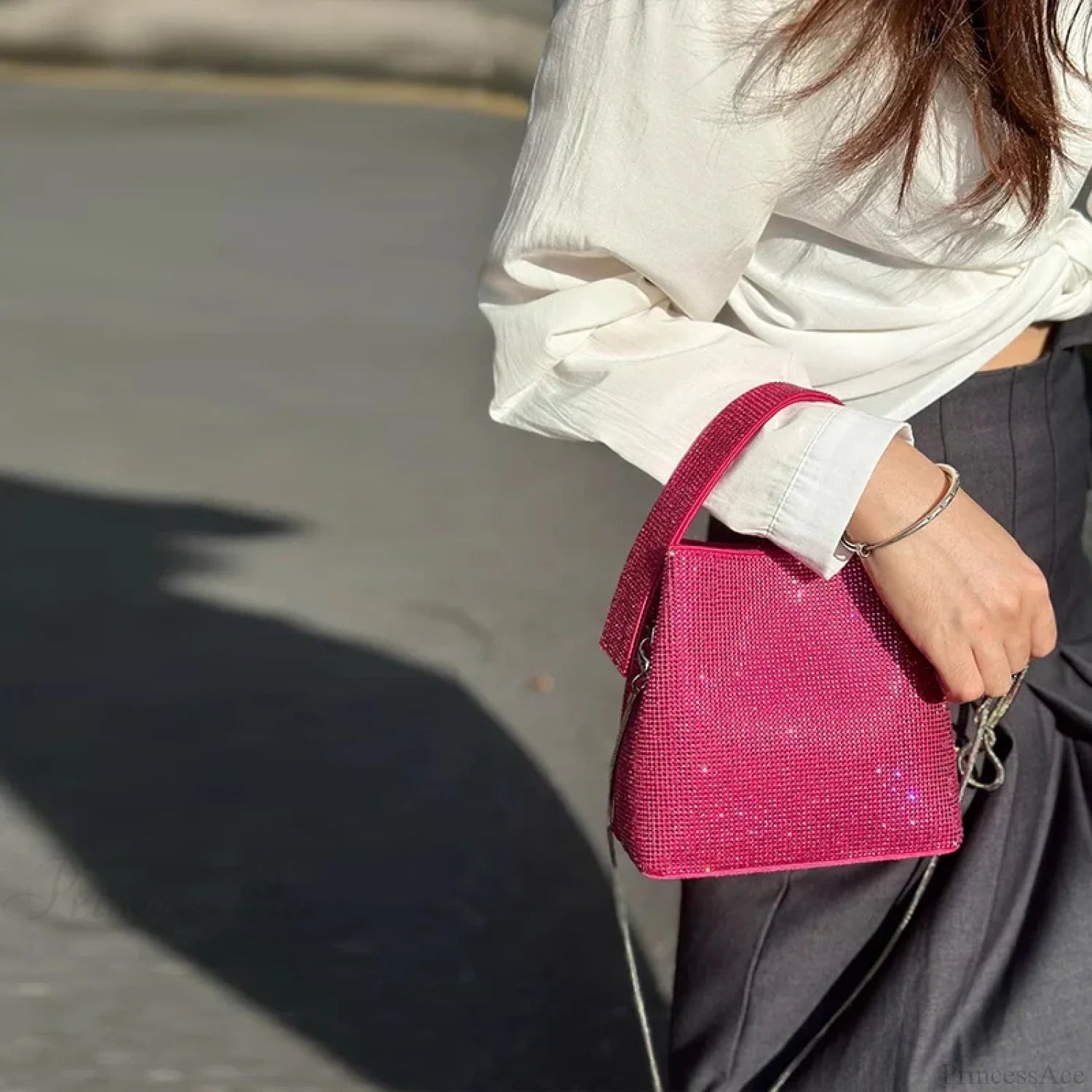 Luxury Designer Evening Clutch Women Shiny Mini Bag rose red / Mini(Max Length<20cm) clutchbag-250126