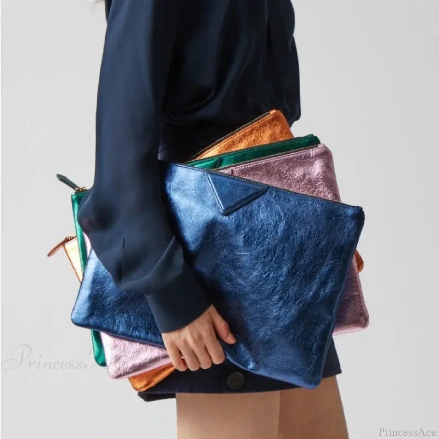 Luxury Designer PU Leather Day Clutch Wristlet wristlet-250126