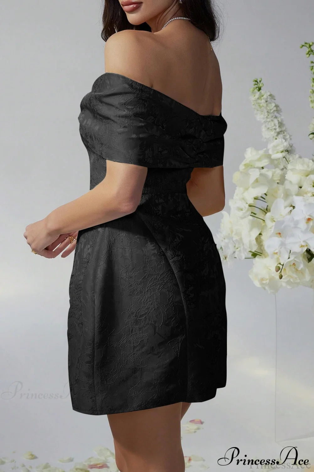 Luxury Ladylike Bow Embellished Strapless Party Dress