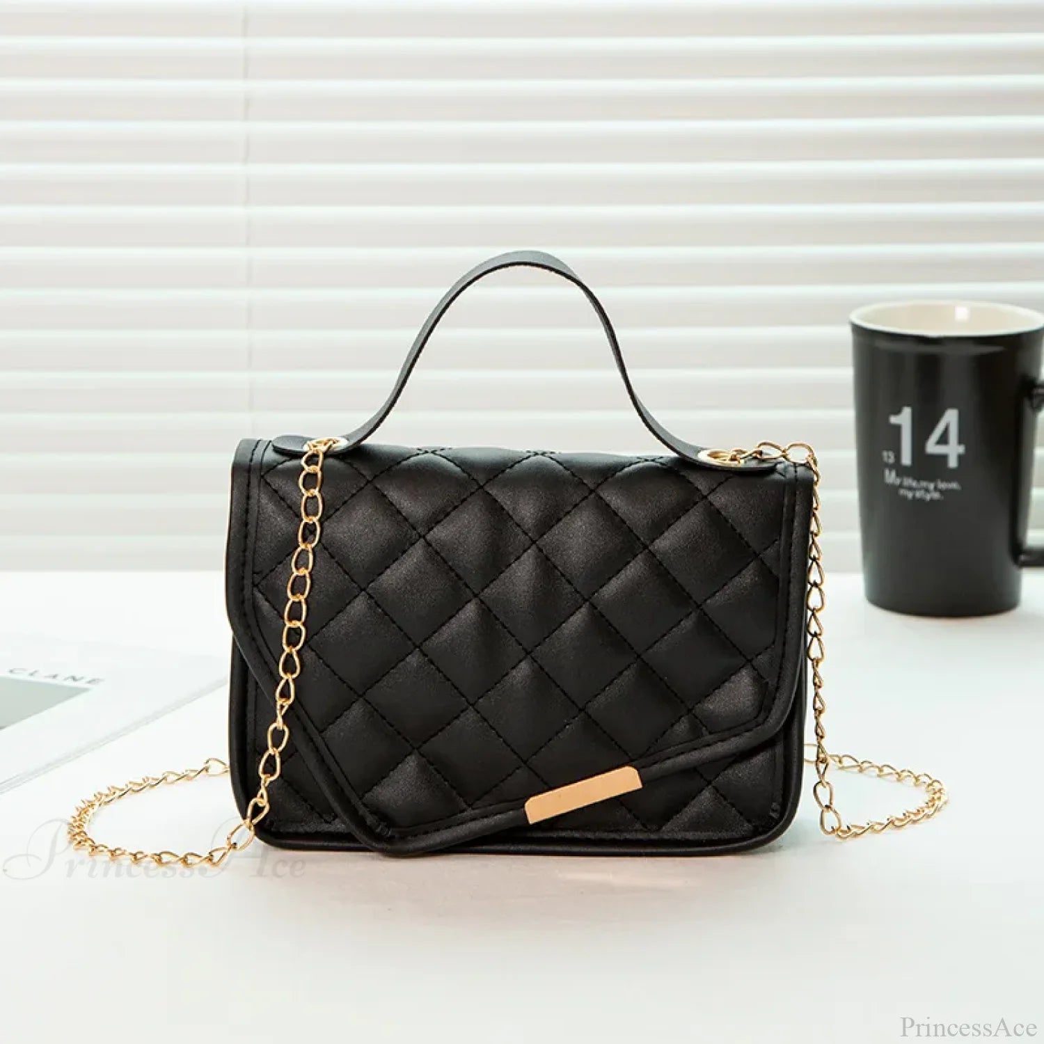 Luxury Messenger Embroidery Fashion Chain Crossbody Handbag Black / 18cmx6cmx13cm handbag-250126