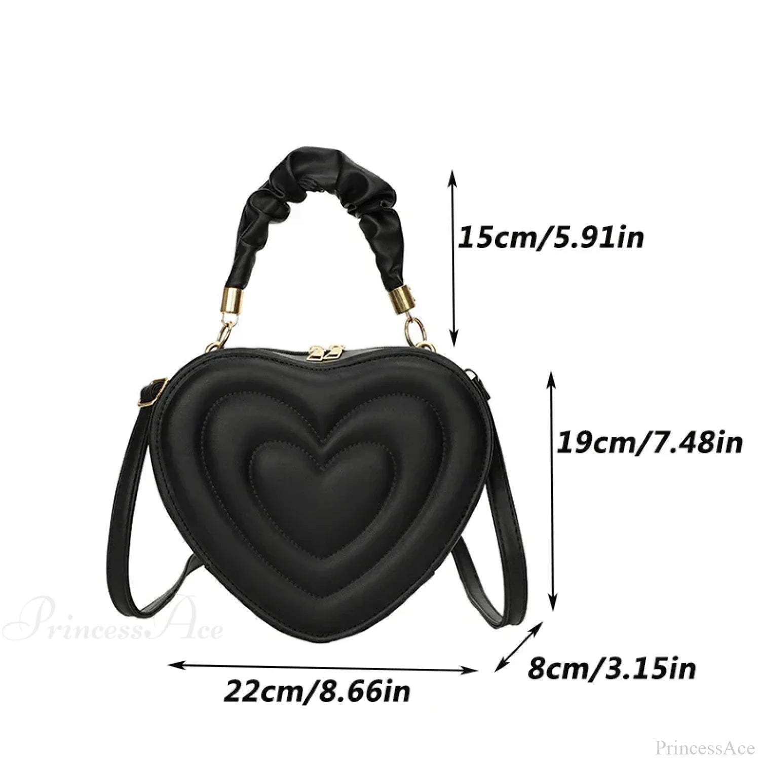Luxury Quilted PU Leather Heart Crossbody crossbody-250126