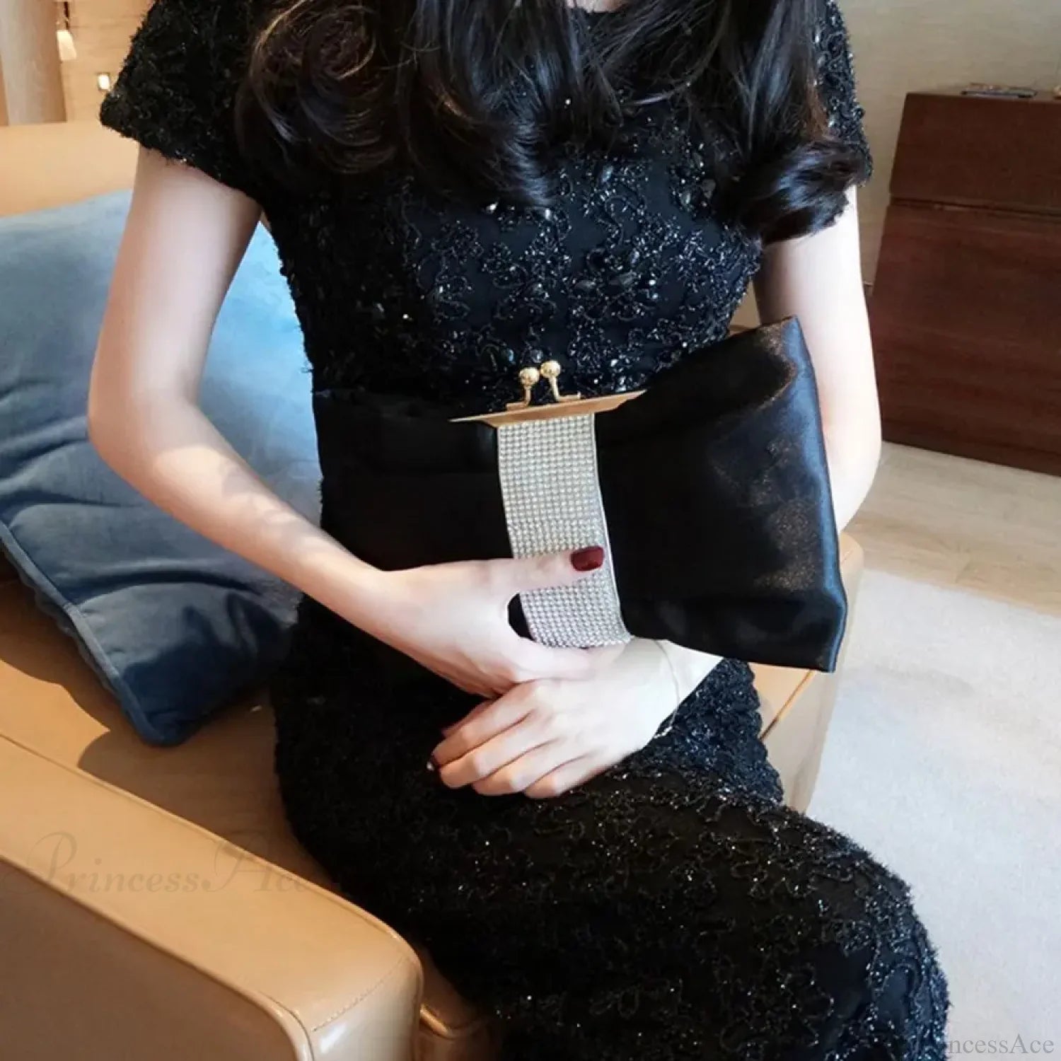 Luxury Rhinestone Bow Evening Clutch Bag clutchbag-250126