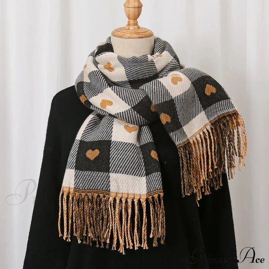 Luxury Winter Cashmere Pashmina Blanket Scarf For Women Blue Scarfs-L