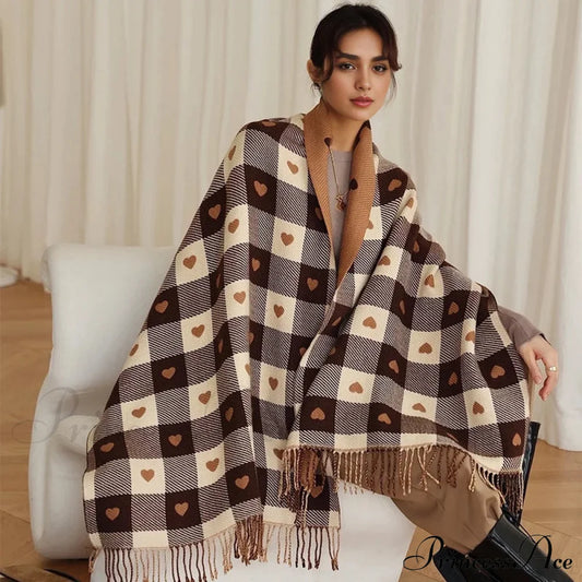 Luxury Winter Cashmere Pashmina Blanket Scarf For Women Scarfs-L