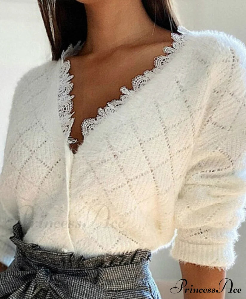 Lydia Lace Sweater Tops & Blouses