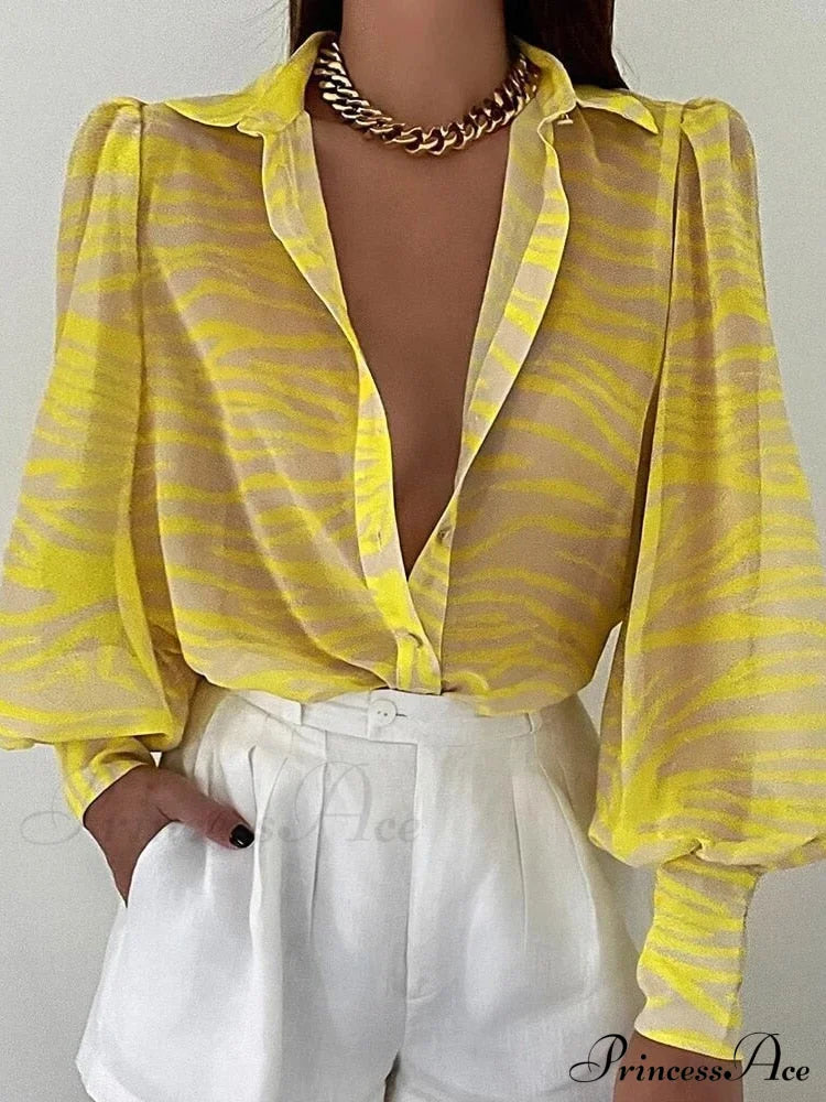 Malyna Blouse 09 Yellow / S Tops & Blouses