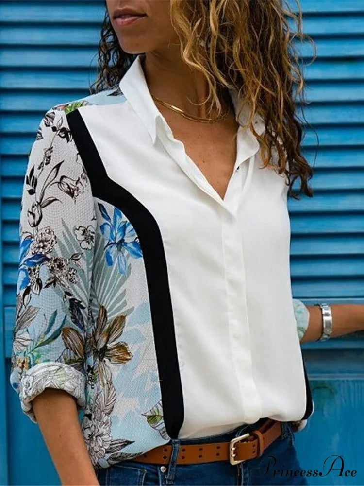 Marla Blouse White Flower / S Tops & Blouses