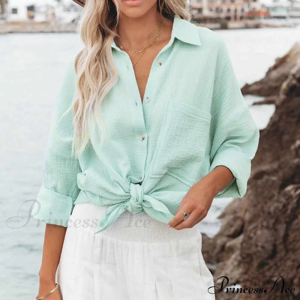 Marly Blouse Mint Green / S Tops & Blouses