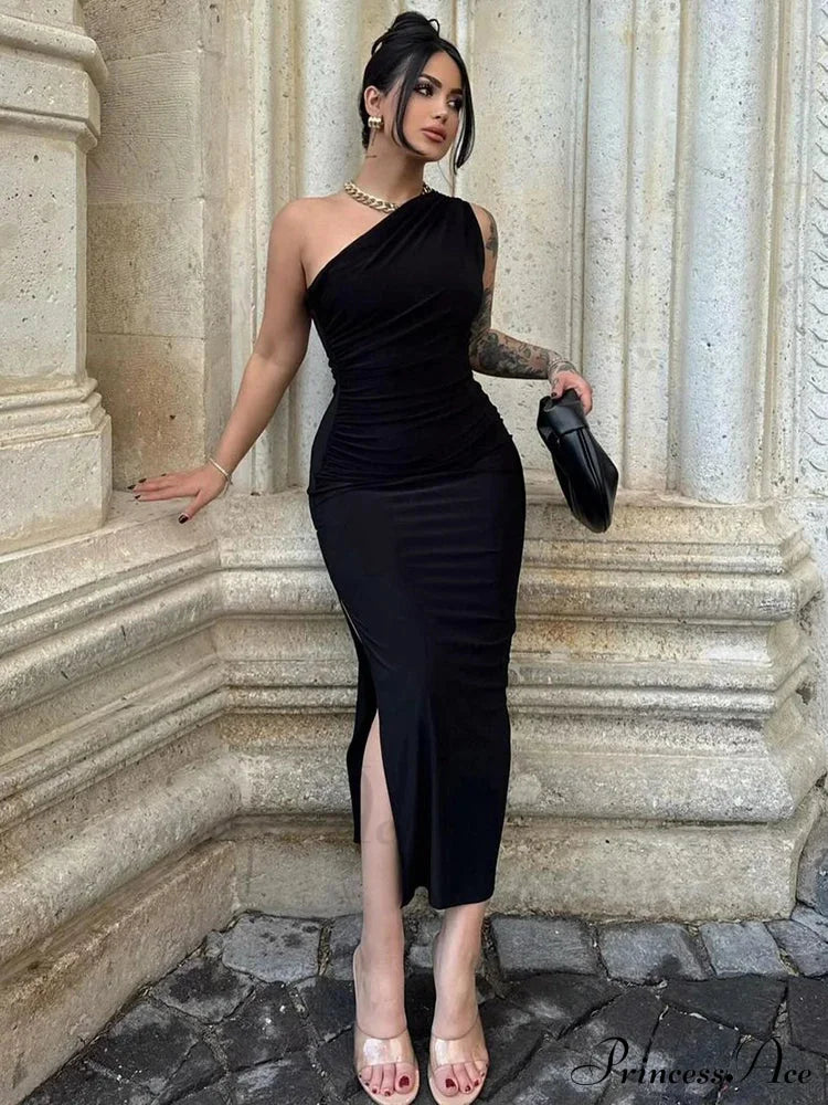 Maxi Split Fashion Sleeveless Backless Slim Casual Elegant Bodycon Dress